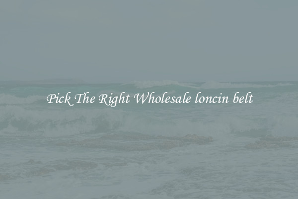 Pick The Right Wholesale loncin belt
