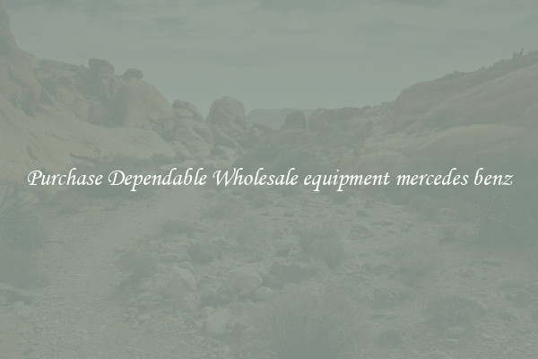 Purchase Dependable Wholesale equipment mercedes benz