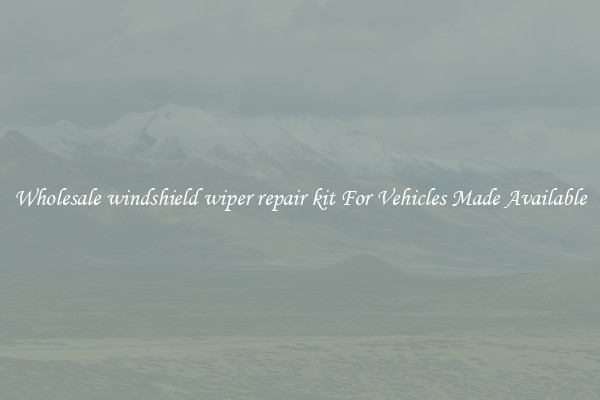Wholesale windshield wiper repair kit For Vehicles Made Available