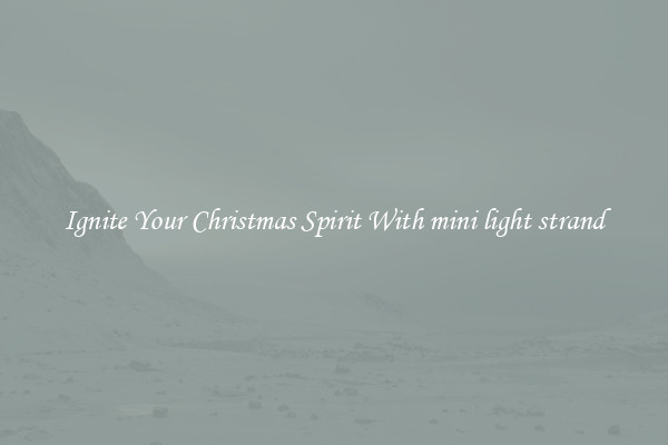 Ignite Your Christmas Spirit With mini light strand