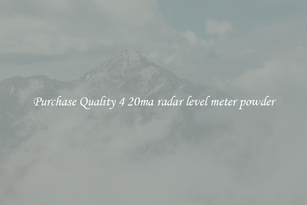 Purchase Quality 4 20ma radar level meter powder