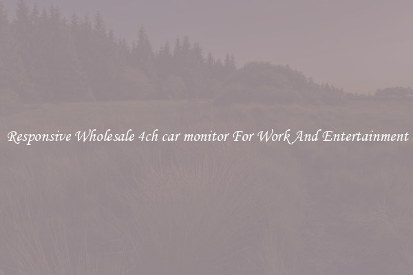 Responsive Wholesale 4ch car monitor For Work And Entertainment