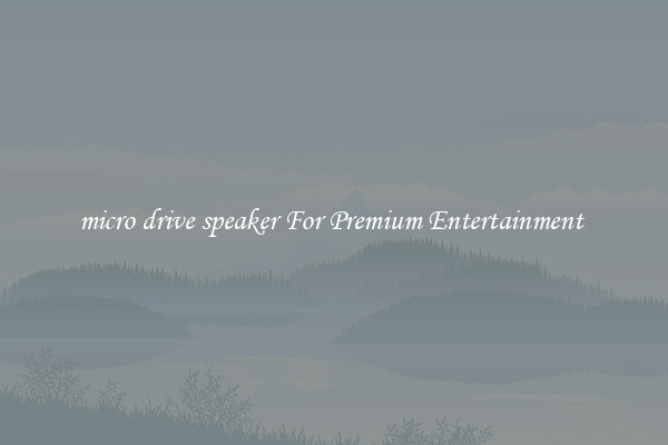 micro drive speaker For Premium Entertainment 